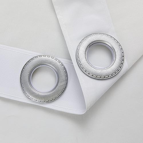 Miniatura 8 de FACOSIO Cortinas blancas de alta calidad, cortinas blancas transparentes de 84 pulgadas de largo, juego de 2 paneles para dormitorio, cortinas