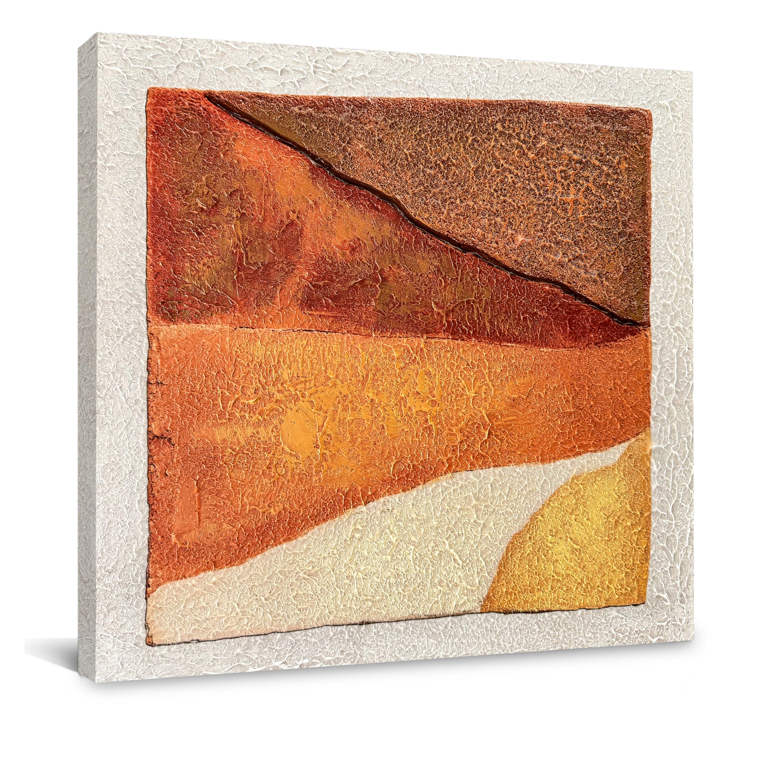 Photo 1 of Tarfupth Boho Abstract Canvas Wall Art for Living Room Hand Painted Oil Painting Minimalist Decor Modern Textured Artwork for Bathroom Bedroom Home Office Decor Ready to Hang 20"x20"