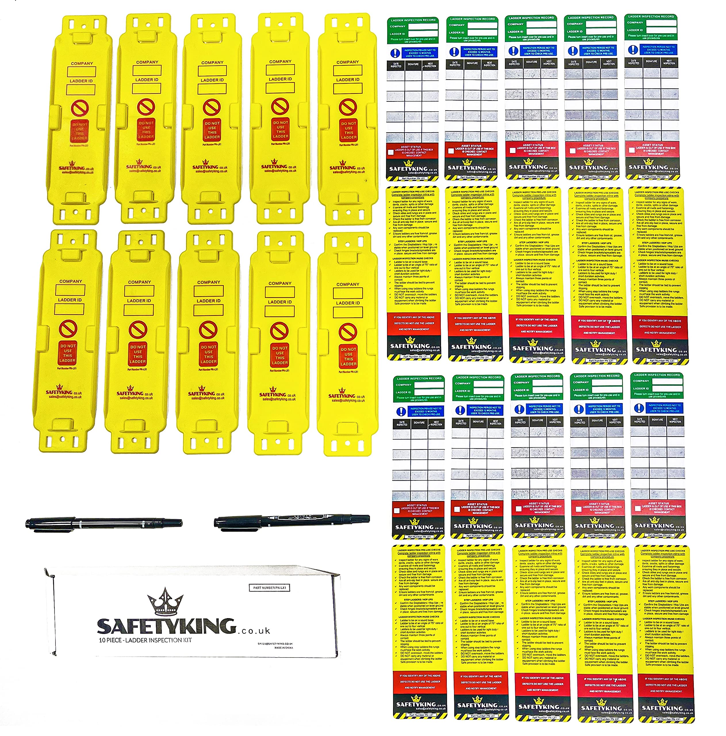 Buy SAFETYKING® Ladder Tags 10 Holders 20 Inserts Ladder Tag kit with cable ties and