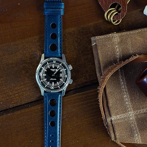 Miniatura 4 de Barton Racing & Rally Horween - Correas de cuero con barras de resorte de liberación rápida integradas, longitud estándar para muñecas de 5 a 8