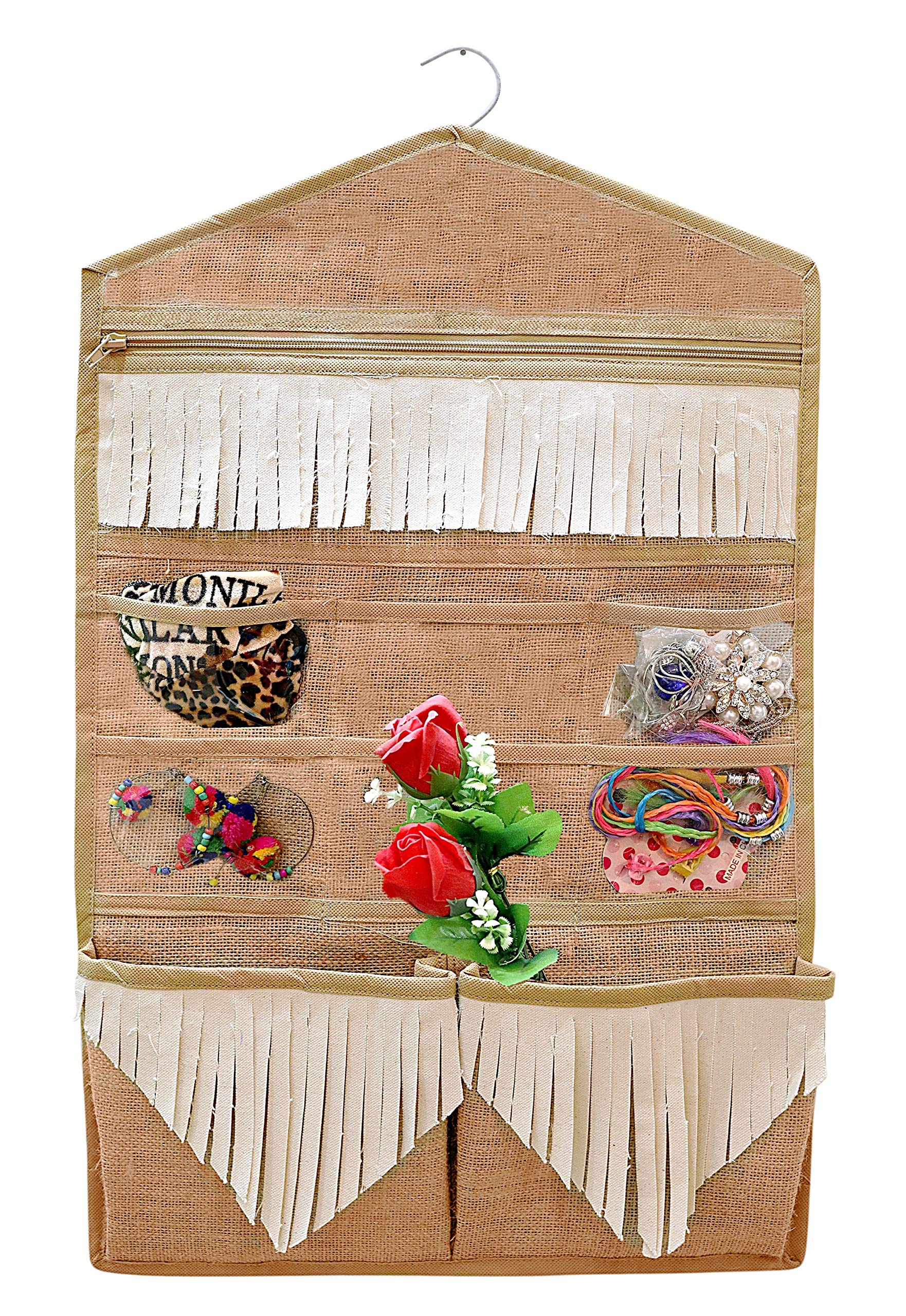 Marine Pearl Large 6 Pockets Mount Bag Hanging Wall Pocket Storage Case, Space Saving Holder for Hankies, Socks, Belts, Sunglasses, Remotes, Keys, Lingerie