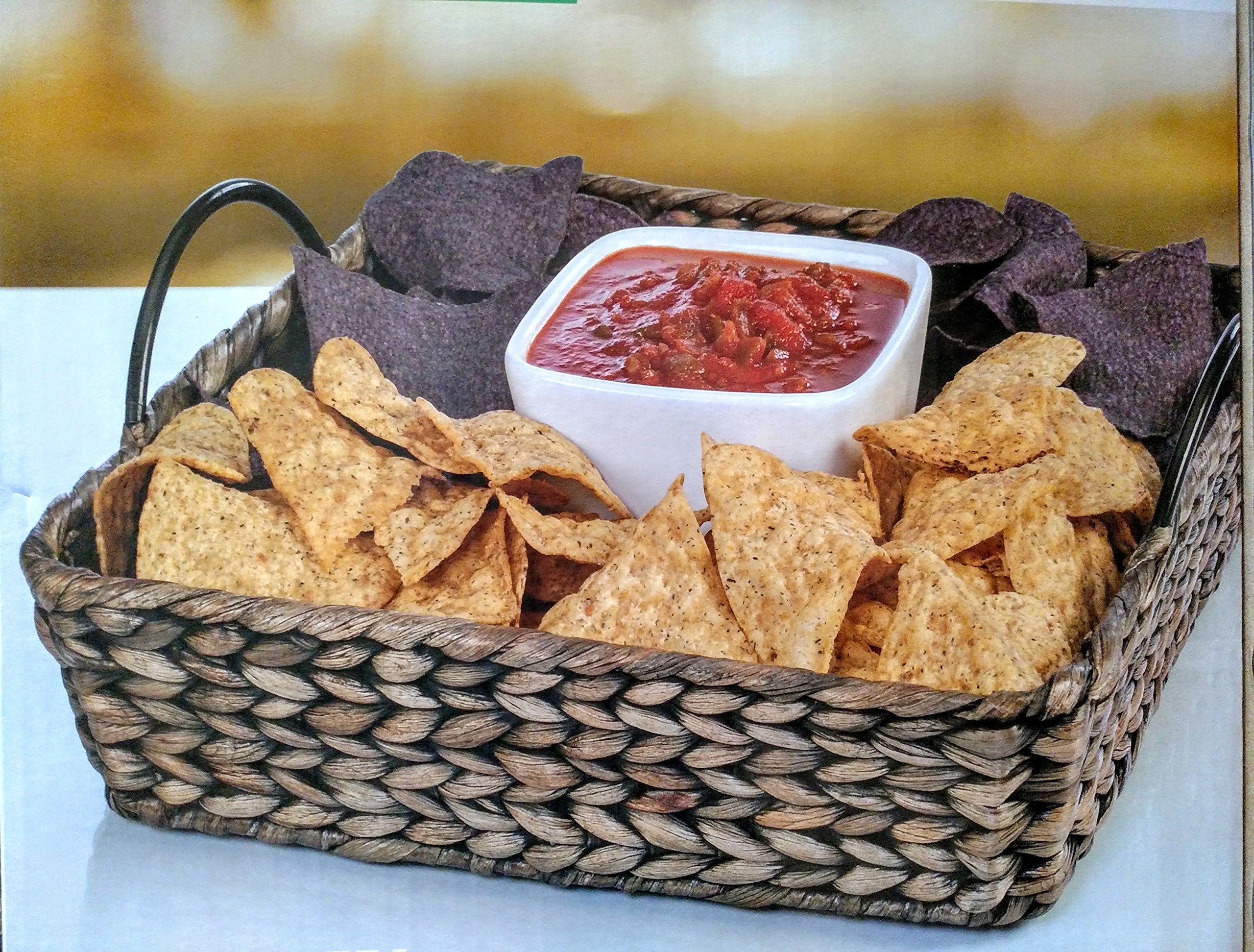 15.25” Island Breeze Woven Square Chip & Dip Dish