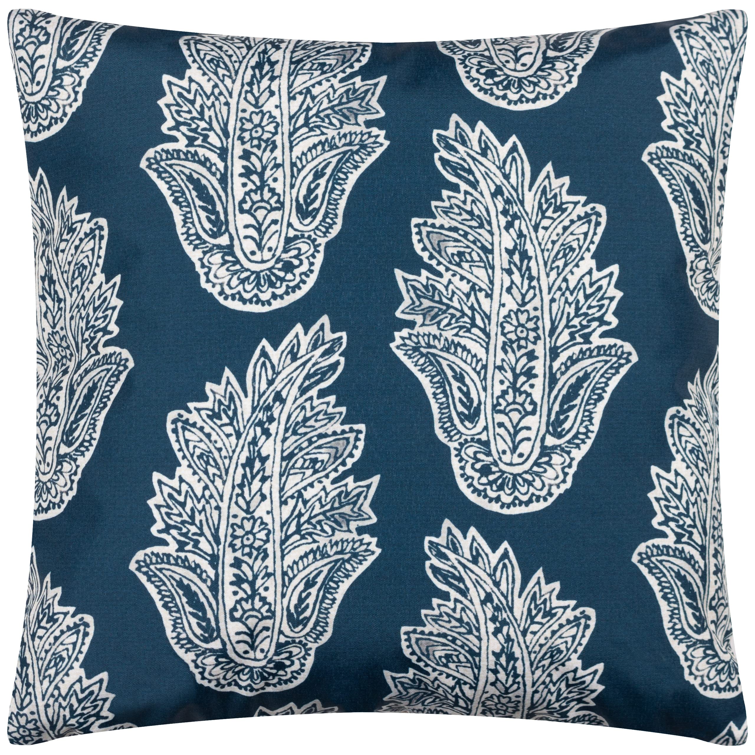 Paoletti Unisex Navy Kalindi Paisley Water & Uv Resistant Reversible Outdoor Cushion In | Size: 43Cm X 43Cm