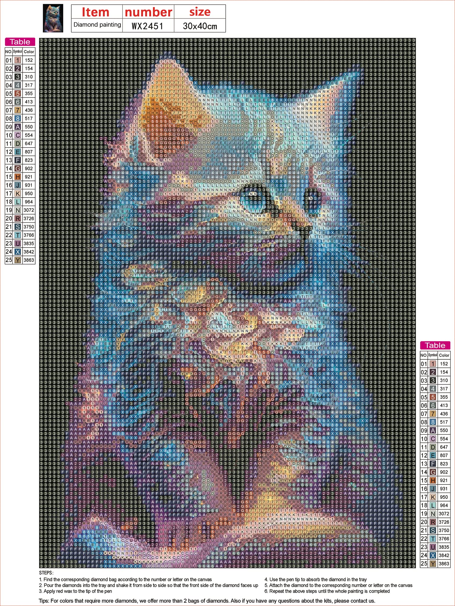 ⛰GlasFliesenmalerei 【Kätzchen】von M.Horn Ravensburger Malen