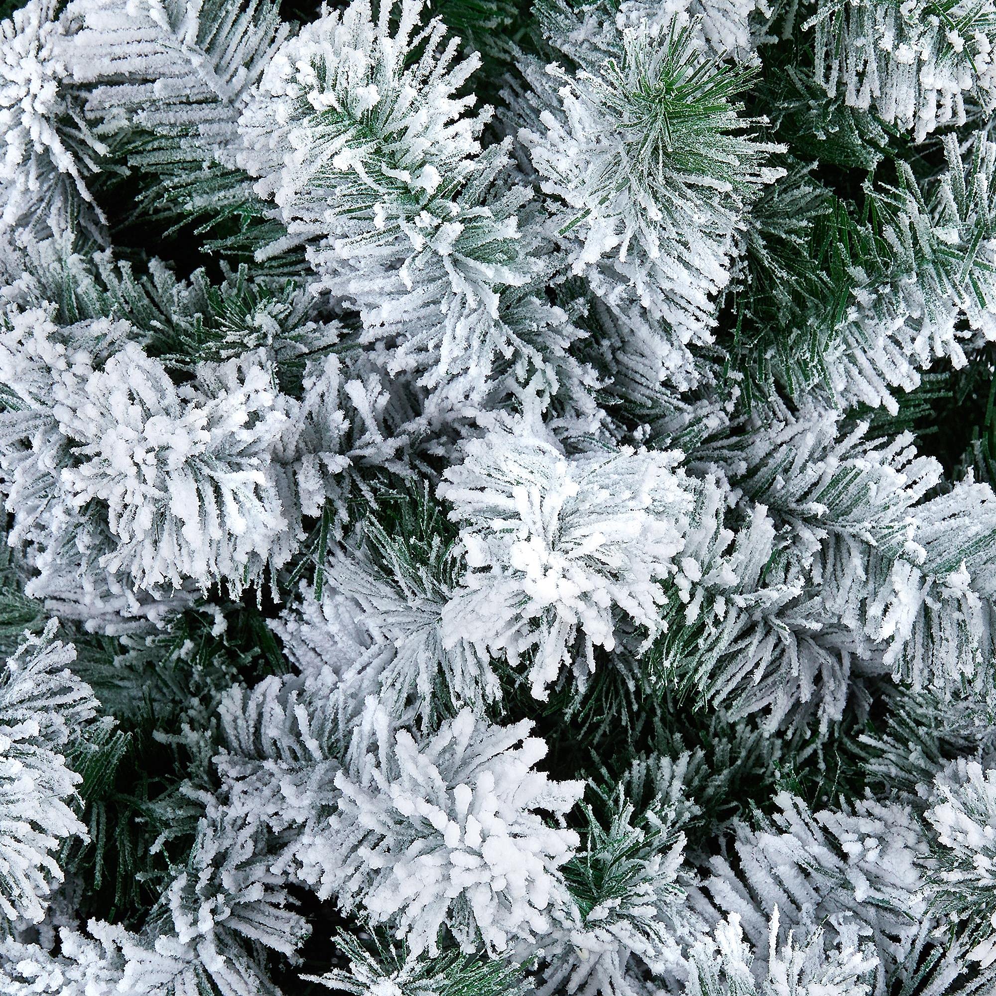 Yaheetech Albero di Natale Innevato Artificiale 228 cm Effetto Realistico Folto 1284 Rami con Supporto in Metallo Pieghevole Decorazioni Nataliaze Bianco
