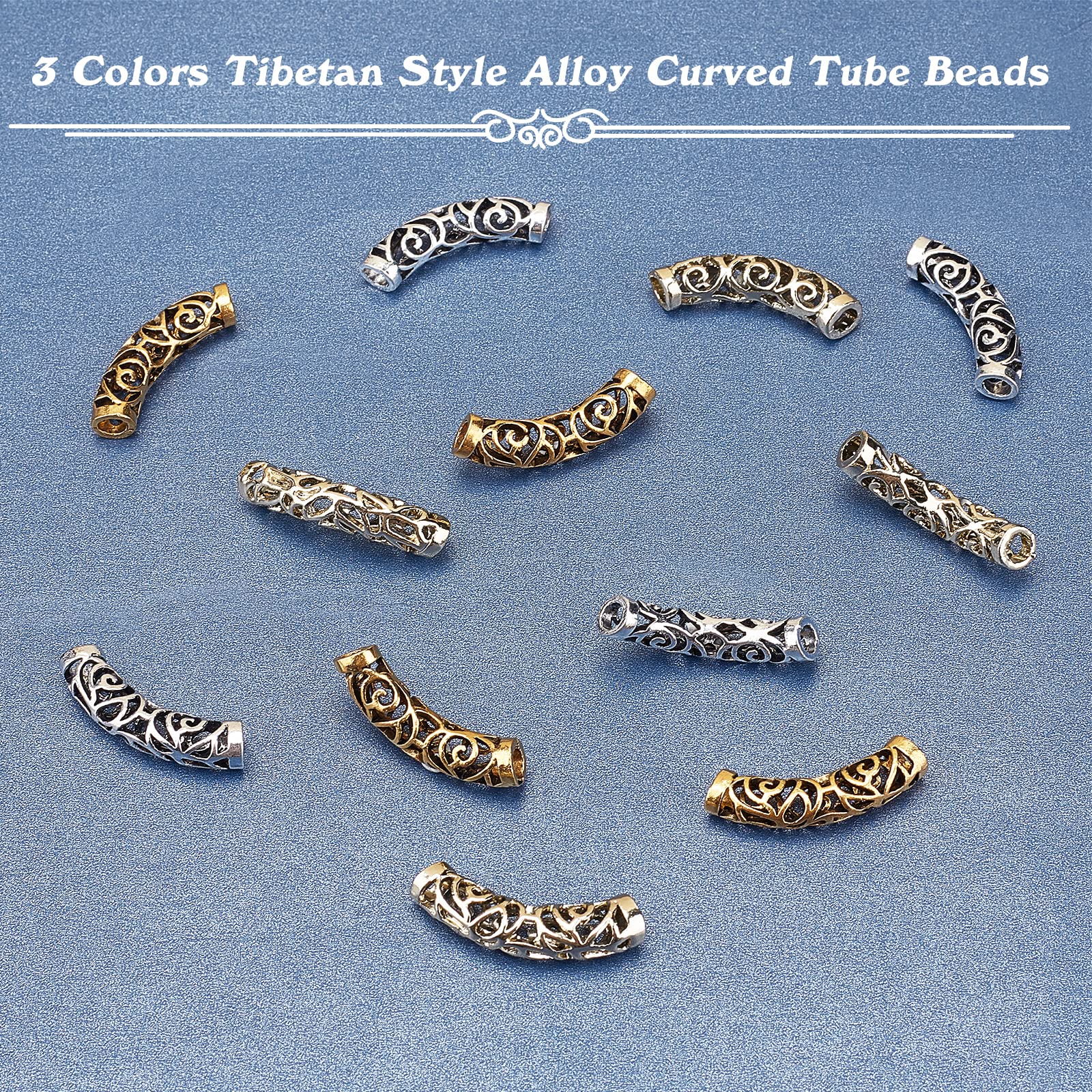 PandaHall Ondoorzichtige gebogen buiskralen van acryl, 18 kleuren, lange gebogen buis, noedelverbindingsbedels, kralen voor het maken van armbanden, oorbellen, sieraden, gat: 1,8 mm, 180 stuks