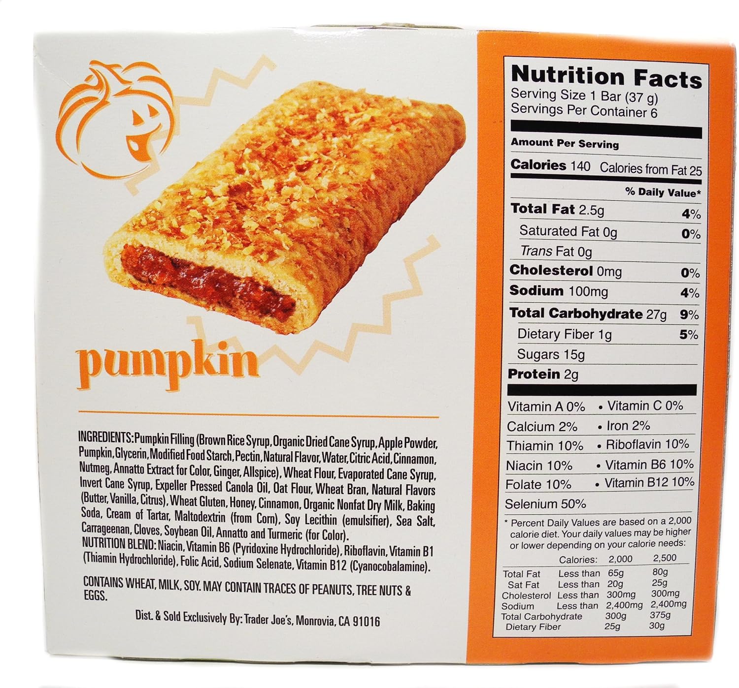 Trader Joes This Pumpkin Walks Into A Bar... Cereal Bars image 2