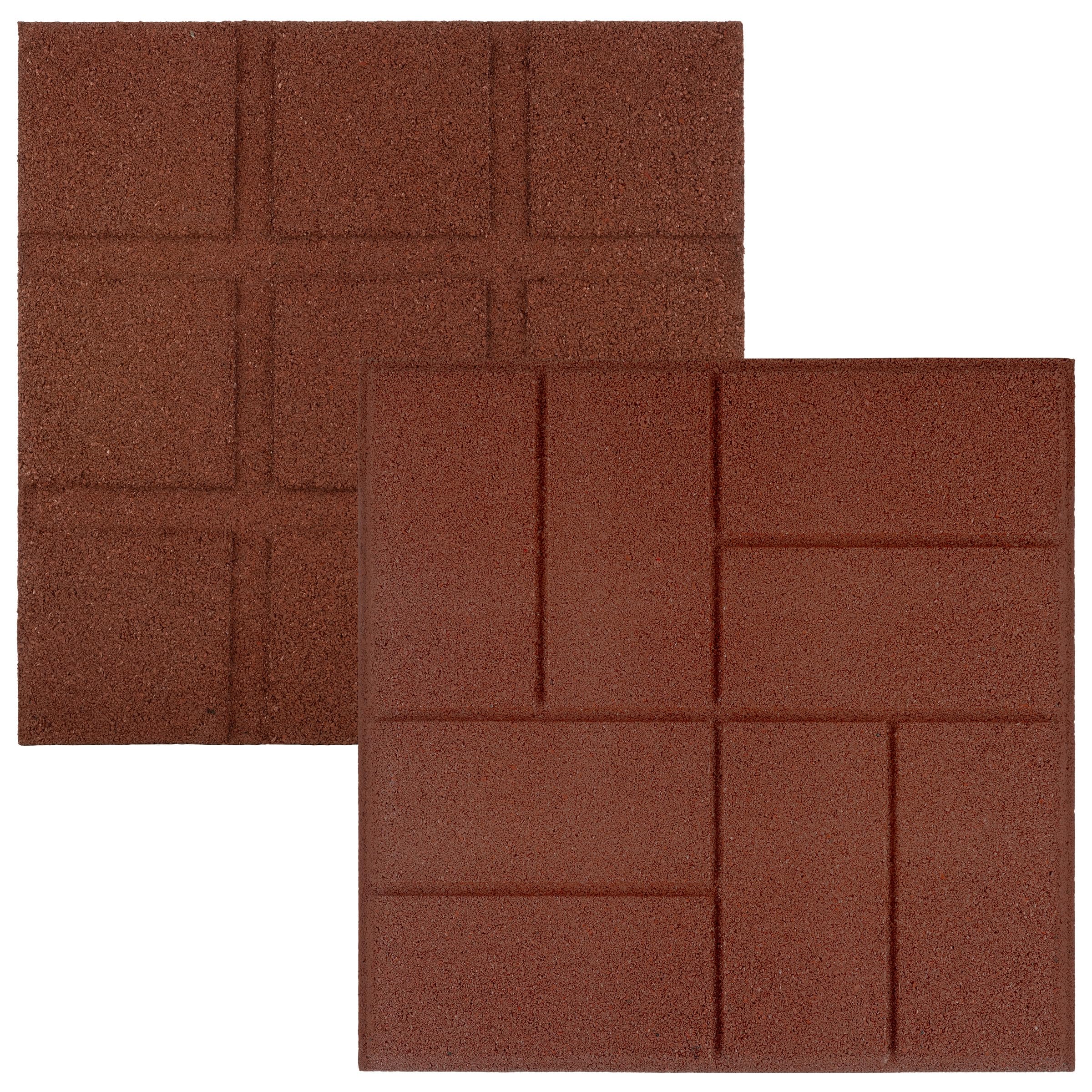 Pure Garden - Piastrelle per pavimenti esterni su entrambi i lati, in gomma, per patio, giardino, balcone o capannone, confezione da 8 pezzi (rosso)