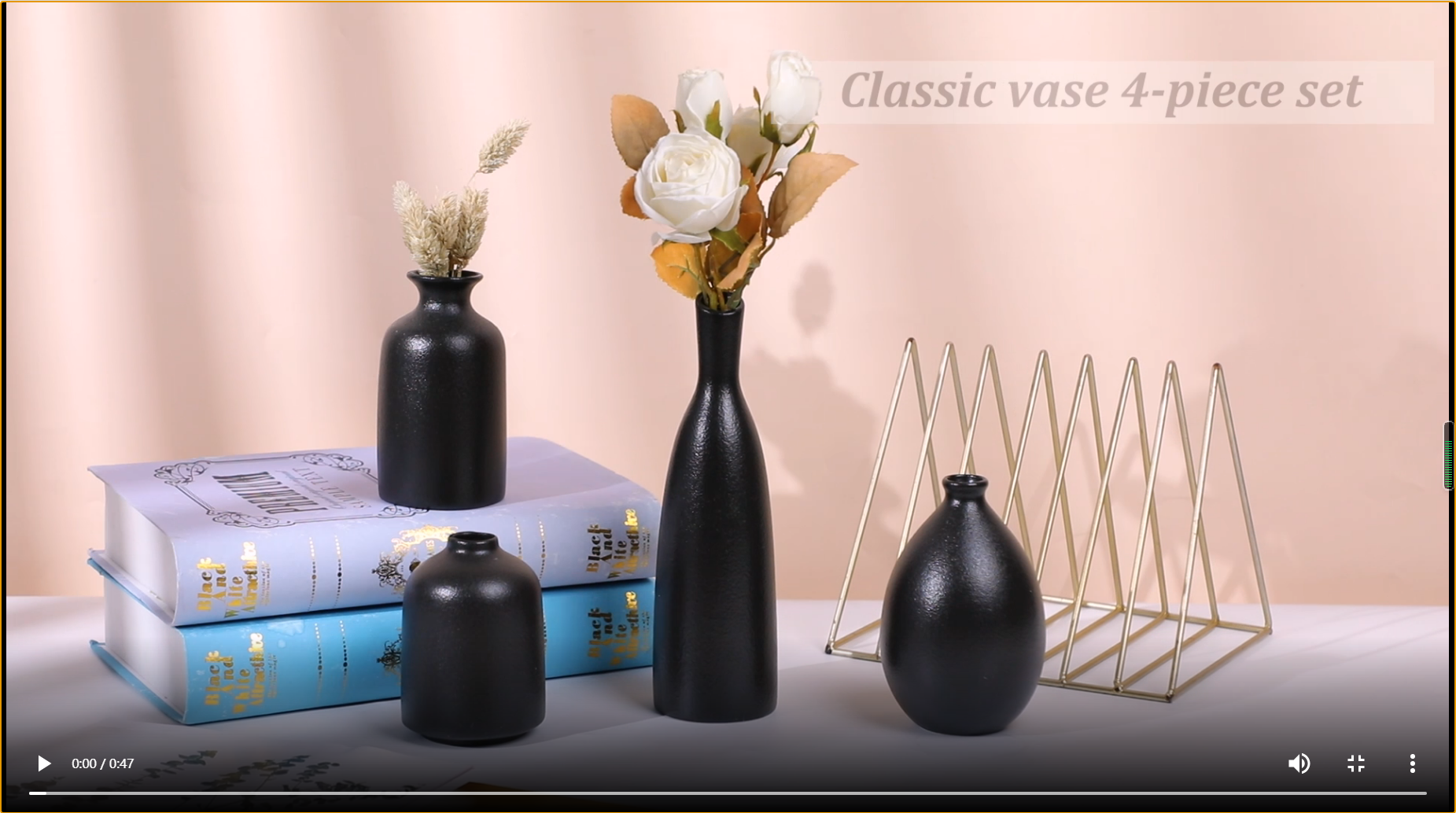 Vases For Flowers JOJUNO Black Bud Vases, Small Ceramic Vase Set Of 5 ...