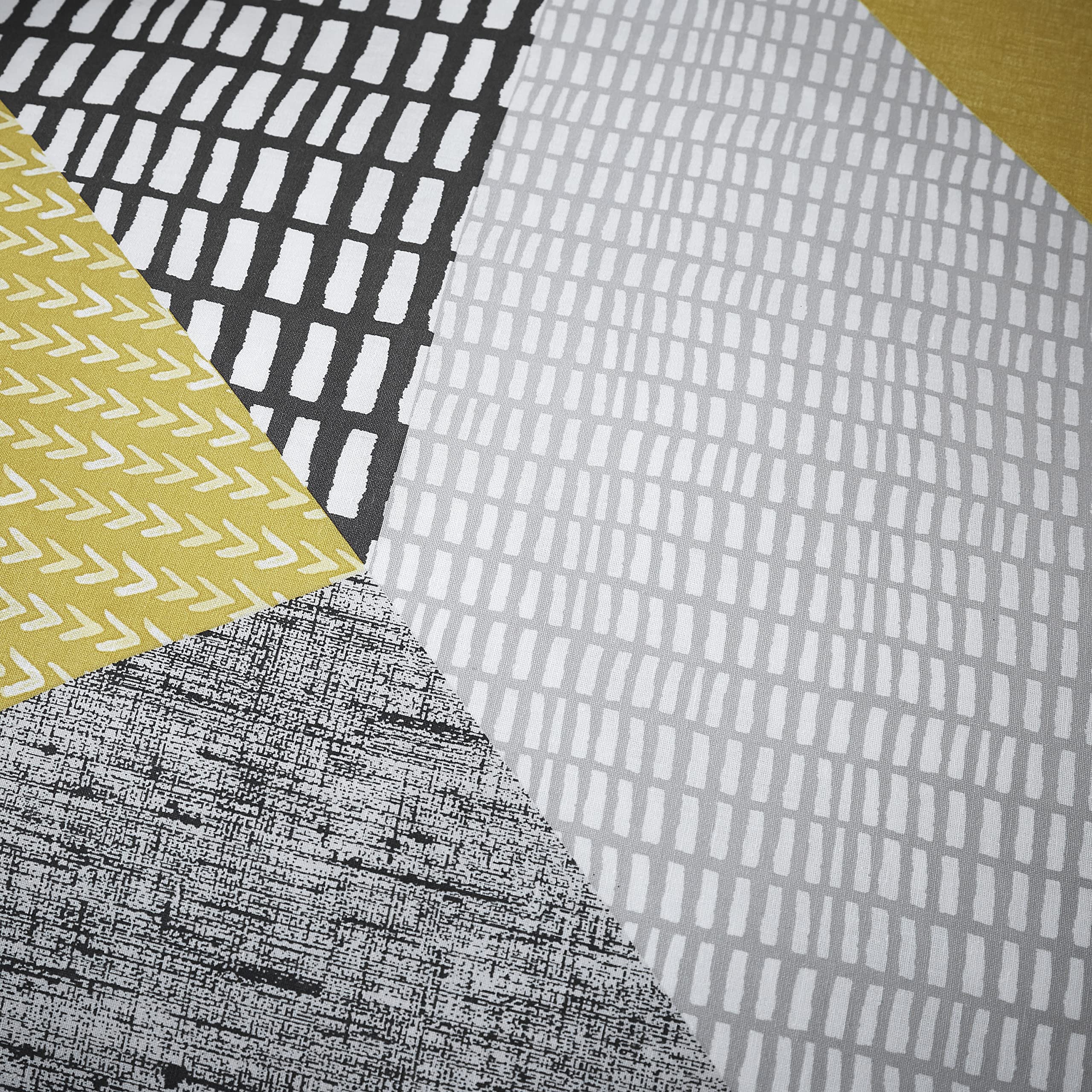 Catherine Lansfield Larsson Geo Ochre Funda Nórdica + Funda de Almohada Cama 180cm - 260x240+ 2(50x110)