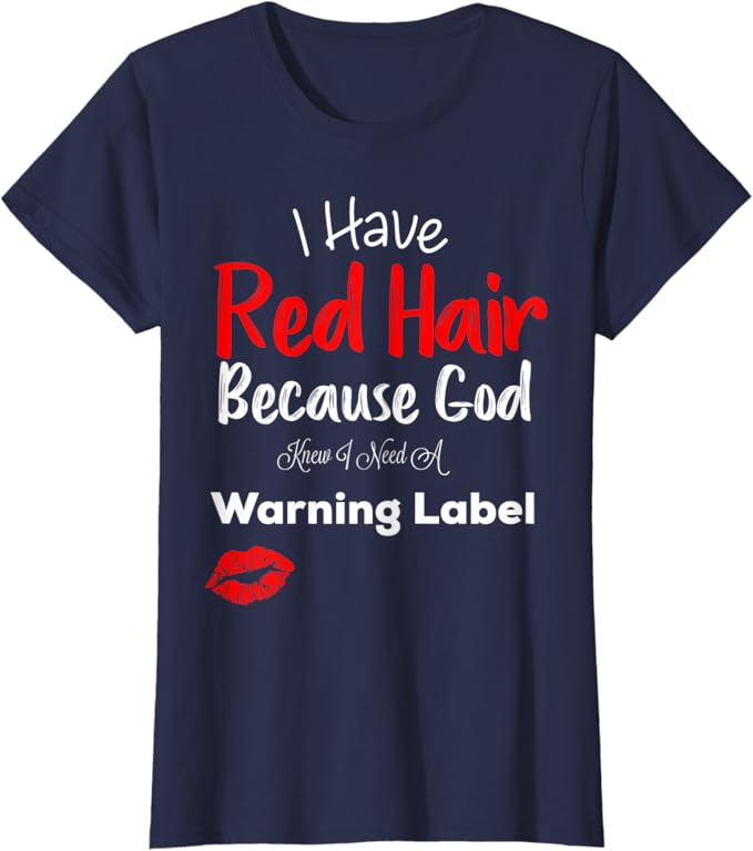 red hair warning label shirt