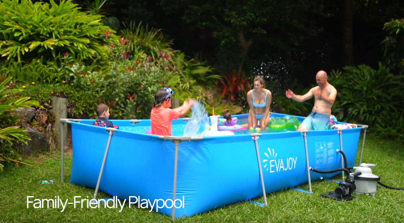 【匿名配送】Swimming Pool Amazon.com: EVAJOY 85in x 23in x 59in Metal Frame Swimming Pool