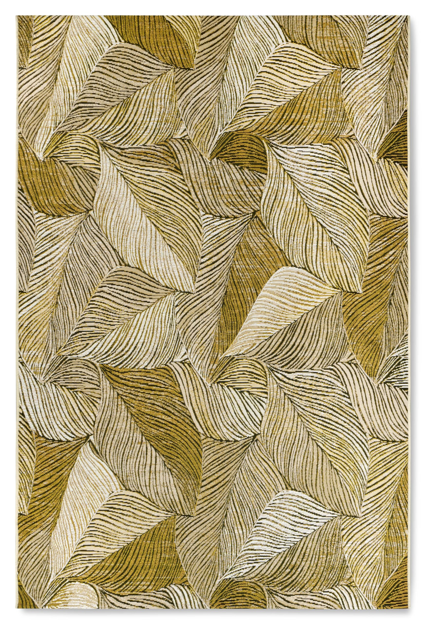 Villeroy & Boch Eugene Alfombra Moderna para Interior y Exterior, Tejido Plano, diseño de Hojas de Palmera, Certificado Öko-Tex Resistente a la Intemperie y a los Rayos UV, para balcón, terraza,