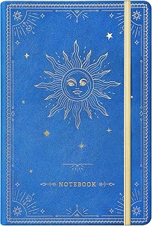 Artfan Ruled Notebook/Journal – Premium Thick Paper Faux Leather Classic Writing Notebook with Pocket + Page Dividers Gifts, Banded, Large, 144 Pages, Hard Cover, Lined (5.8 x 8.4) - Gemstone Blue