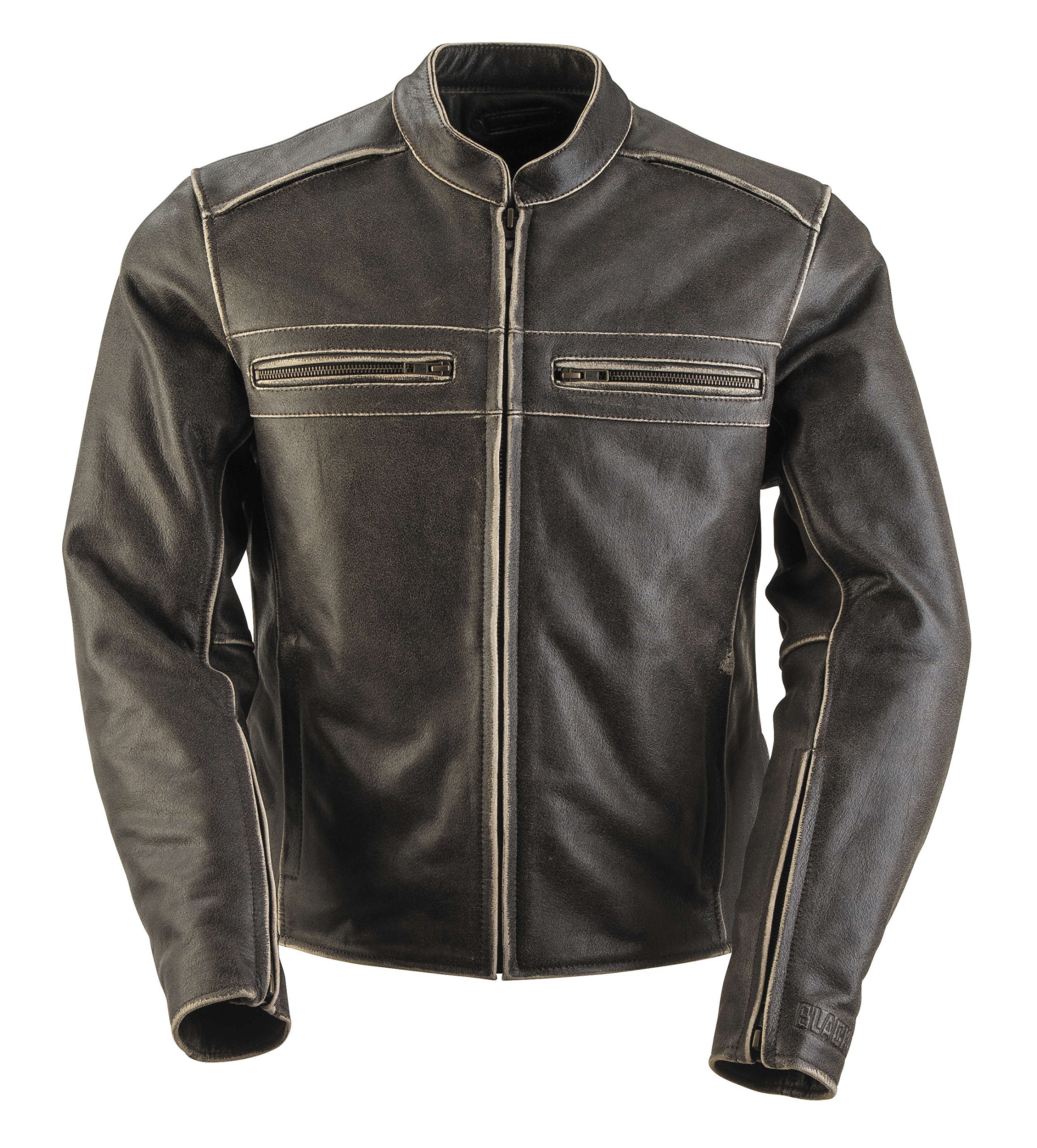 Black Brand Women's Leather Vintage Rebel Motorcycle Jacket (Black, X-Large)