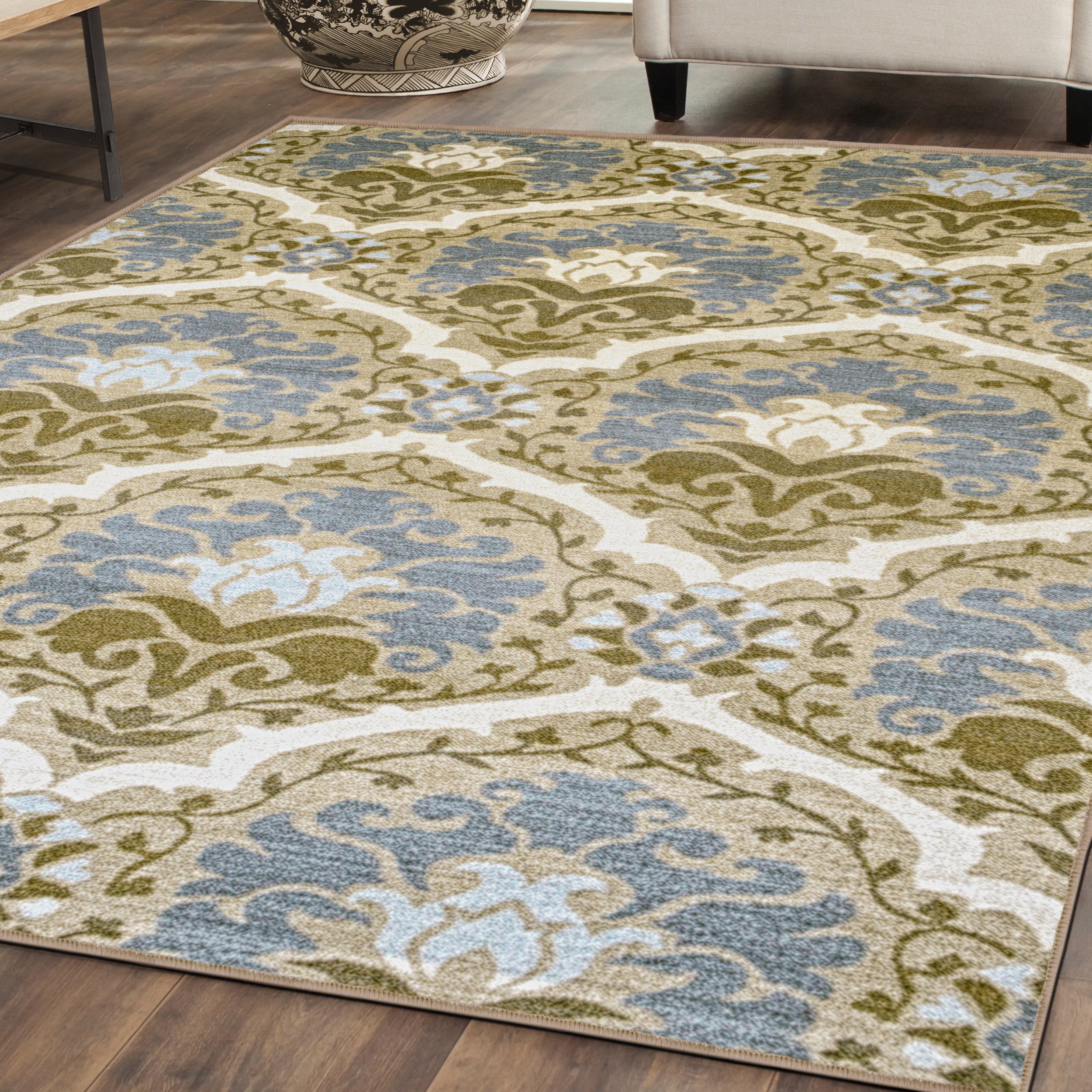 SUPERIORDigitally Printed Quality, Low Maintenance, Affordable and Fashionable Area Rug, 8 ft x 10 ft, Taupe
