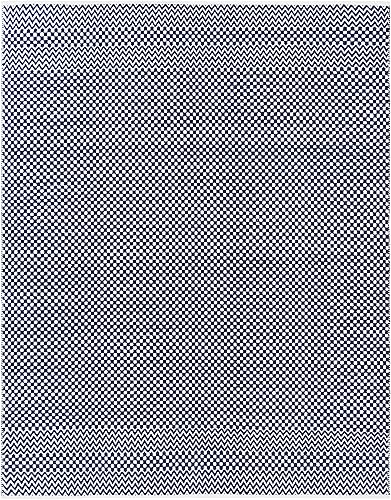 Miniatura 2 de SAFAVIEH Boston Collection BOS686N - Alfombra de algodón hecha a mano de 6 x 9 pies, color azul marino