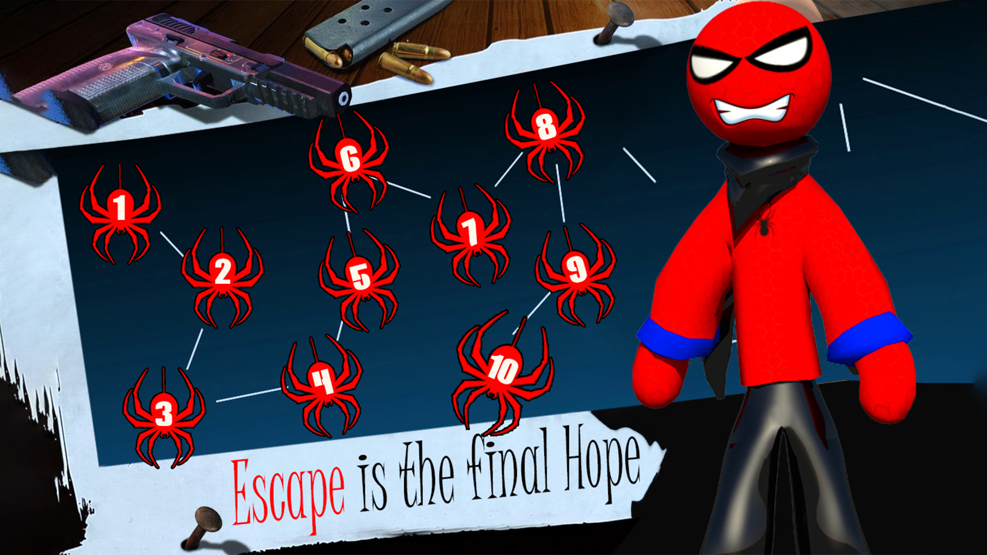 Real Stick Spider Hero Prison Escape Flying Stick Prison Rope Hero