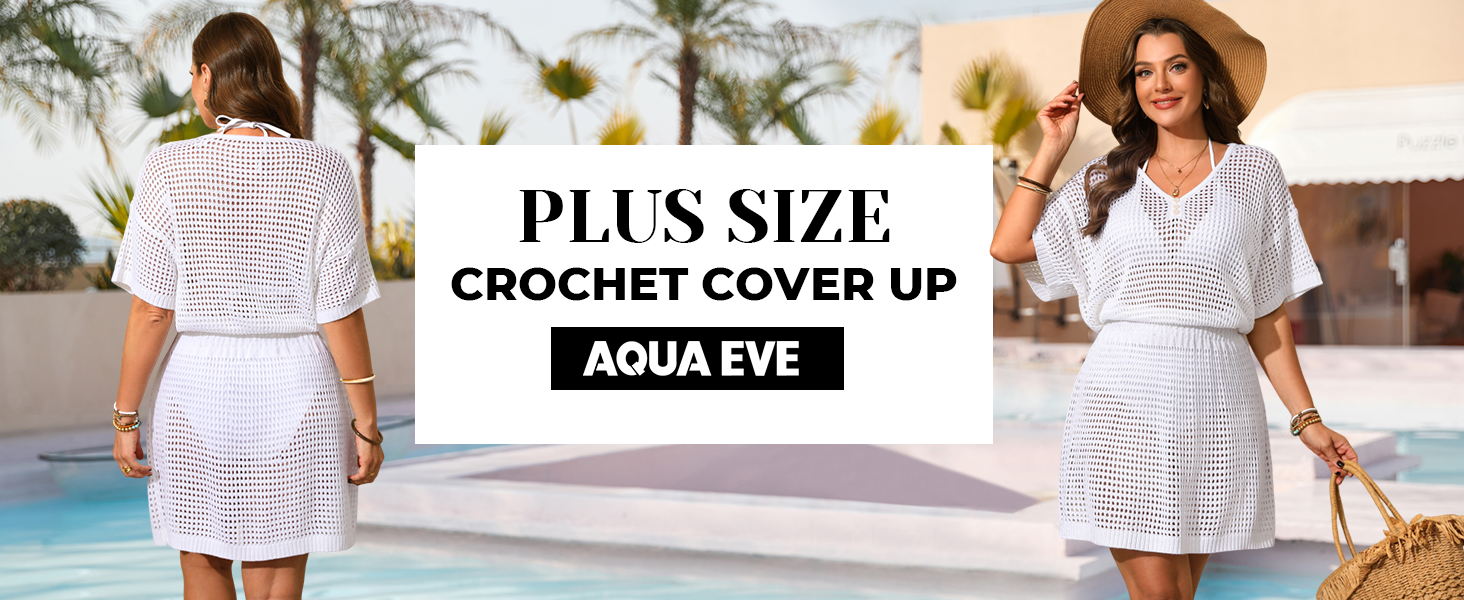 Aqua Eve Plus Size Swimsuit Cover Up - Crochet Bathing Suit