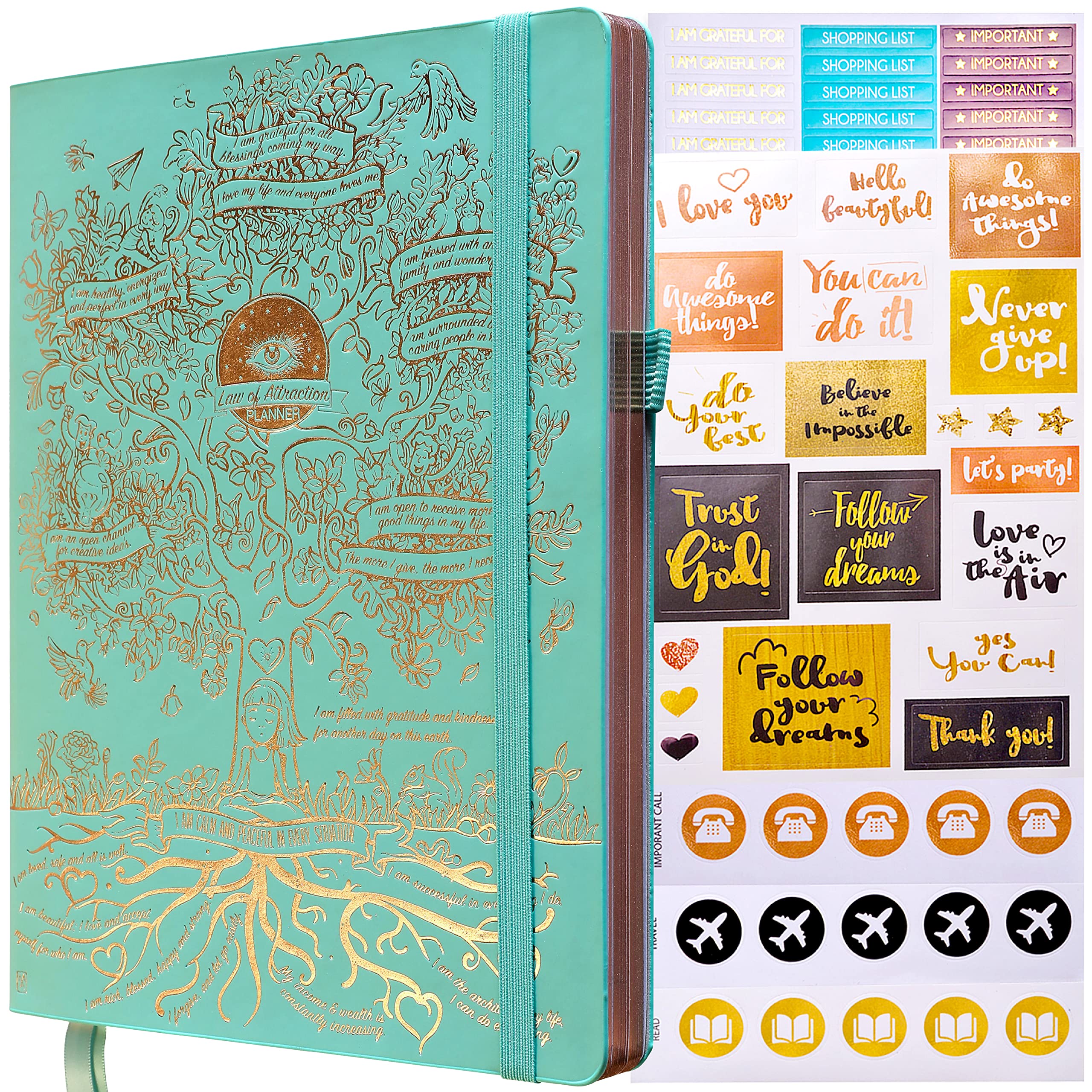 Law of Attraction Planner 2024 - Deluxe Weekly, Monthly Planner, a 12 Month Journey to Increase Productivity & Happiness, Life Organizer, Gratitude Journal, Stickers, Gift Box - B5 Size (10.1" x 7.2")