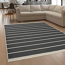 Paco Home Modern Living Room Rug, Machine Washable, Scandinavian Design, Boho Design, Size: 120 x 160 cm, Colour: Anthracite