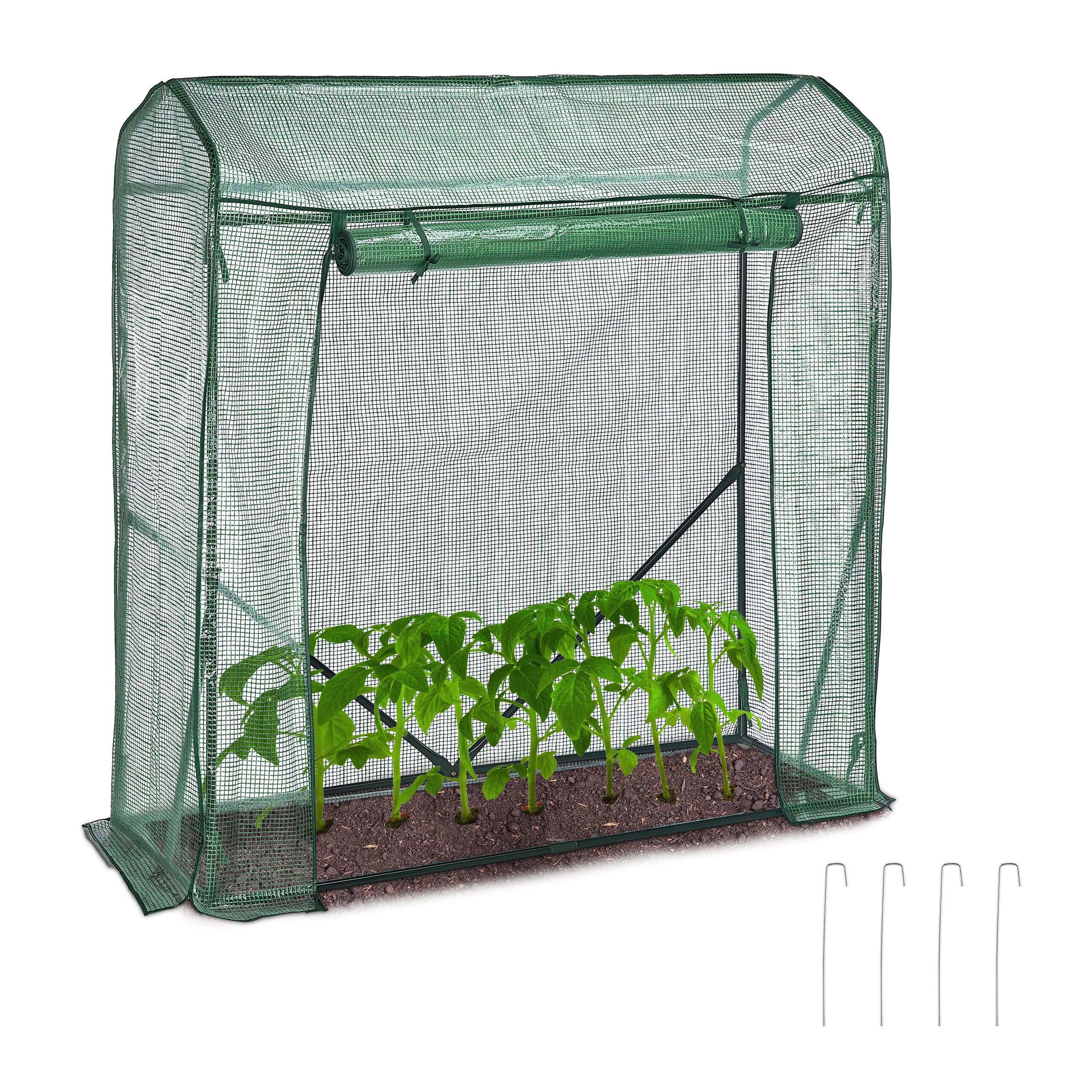 Relaxdays Serra da Orto per Pomodori, HLP: 154x152x50 cm, Telaio in Ferro e Telo in PE, Copertura Piante Giardino, Verde