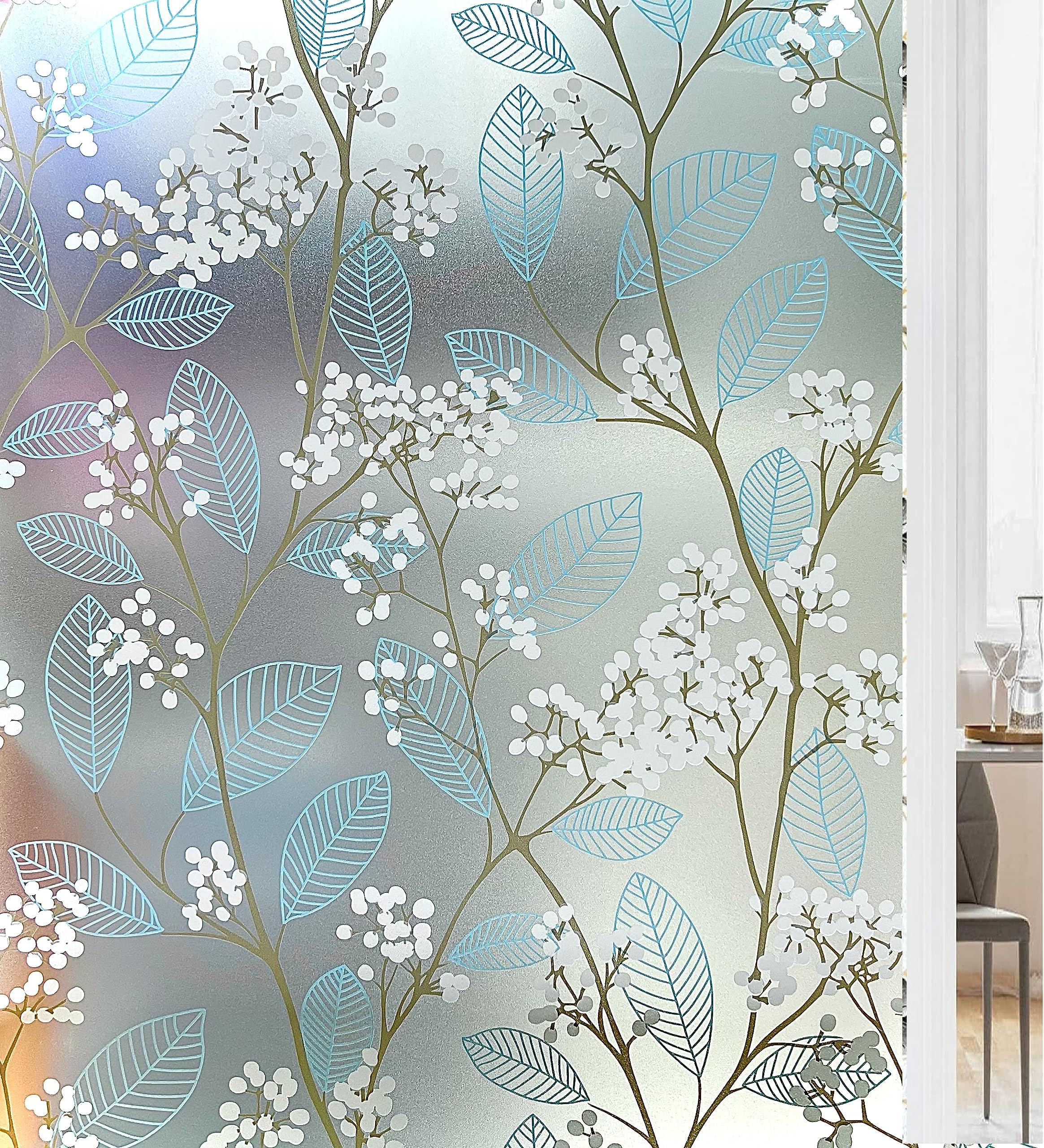 SUNBIRD Window Privacy Film Frosted Glass Sun Blocking Window Tinting Film for Home, Clings Removable Frosting Bathroom Door (24 x 100 Inch, Bird) — Amazon image 7