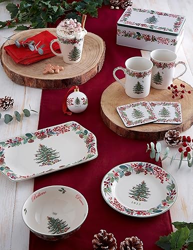 Miniatura 6 de Spode Plato decorativo navideño de porcelana de 8 pulgadas, coleccionista anual 2023, estilo tradicional, apto para microondas y lavavajillas