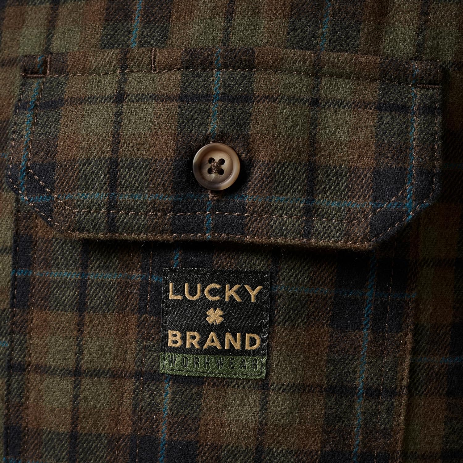 Lucky Brand Men's Men's Long Sleeve Yarn Dyed Plaid Flannel Corduroy Yoke Work Shirt