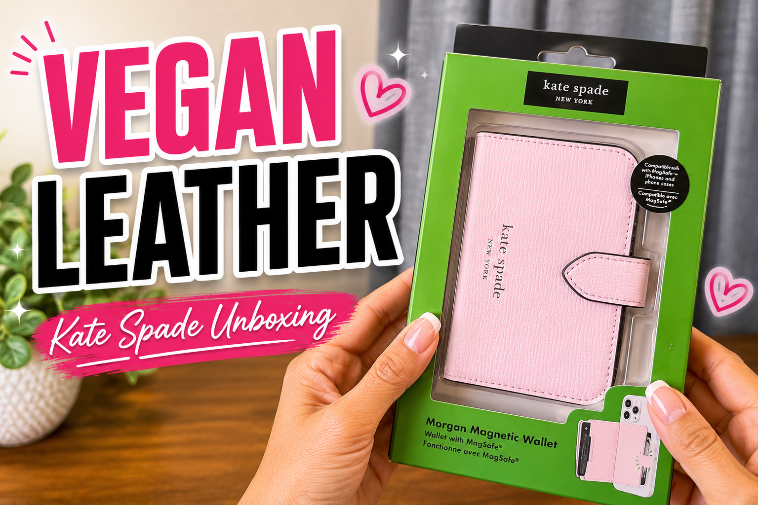 Watch Unboxing Gorgeous Kate Spade Vegan Leather Magnetic Wallet