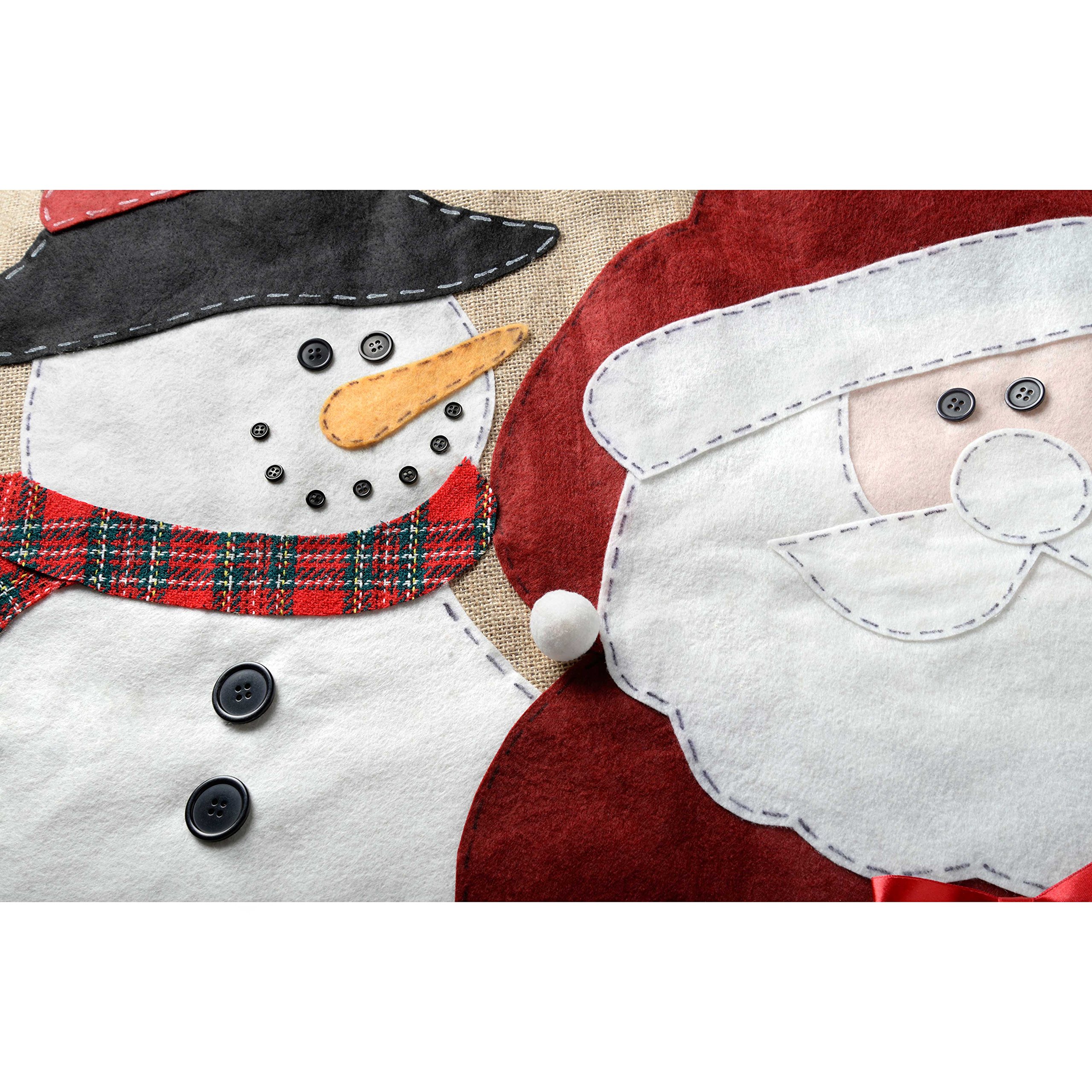 WeRChristmas Bonhomme de Neige Santa Jupe de Sapin de Noël, en Tissu, Multicolore, 120 cm, Grand
