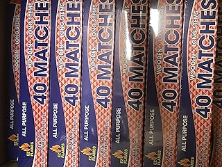 6 Boxes in LOT - Wooden Long 11" FIRE Starter Matches 40 in Box Great for Emergency BBQ Grill Barbecue Candle Camping FIREPITS Fireplace, Strike on Box