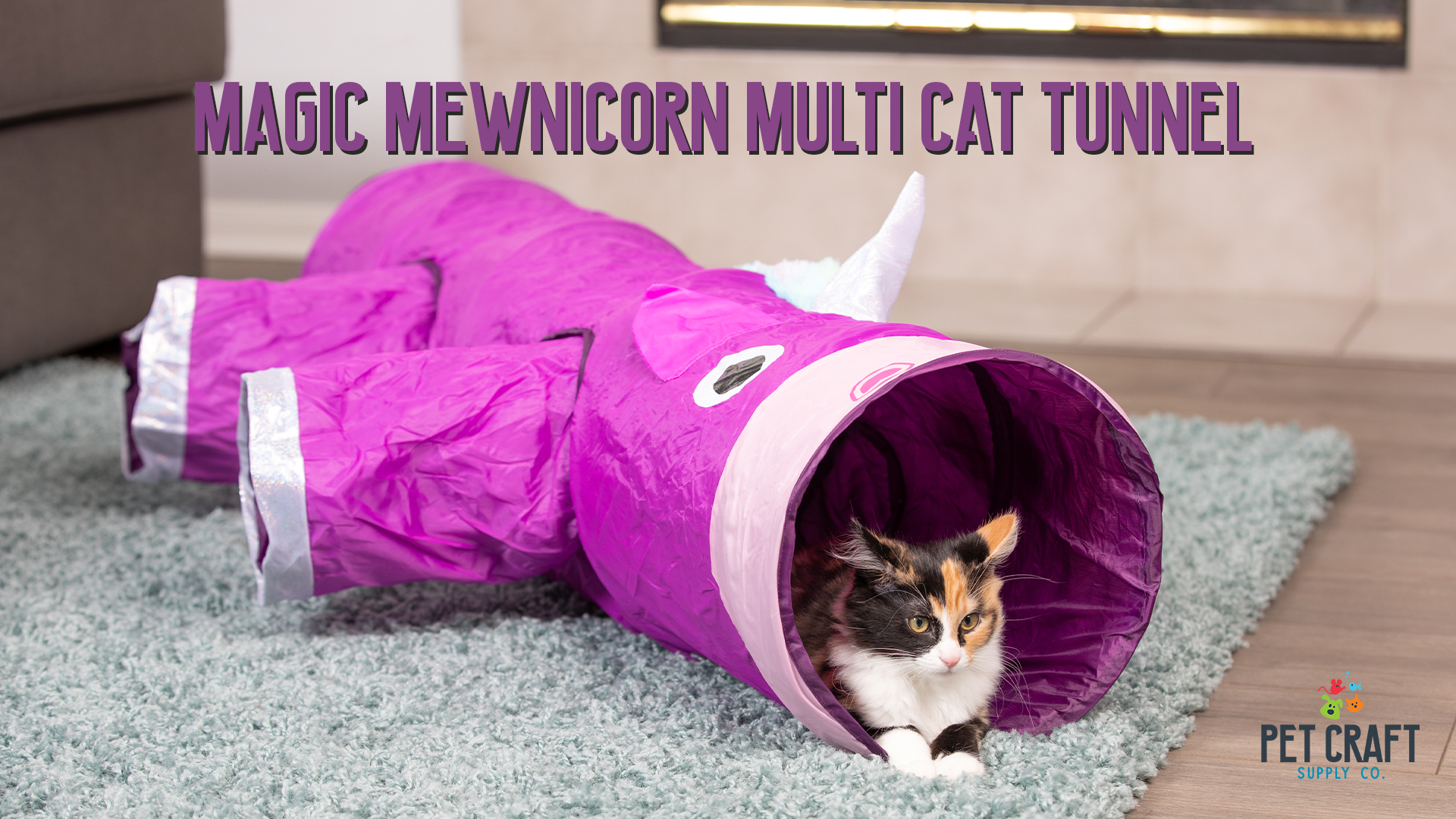 Amazon.com: Pet Craft Supply Magic Mewnicorn Multi Cat Tunnel