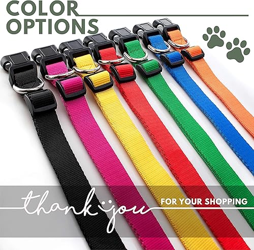 Miniatura 5 de Collares bordados para perros, collar personalizado con texto y número de teléfono, 3 tamaños ajustables, 8 colores, collares seguros para mascotas