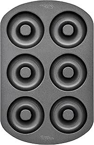 Wilton 6-Cavity Doughnut Baking Pan, Makes Individual Full-Sized 3 3/4&#34; Donuts or Baked Treats, Non-Stick and Dishwasher Safe, Enjoy or Give as Gift, Metal (1 Pan)