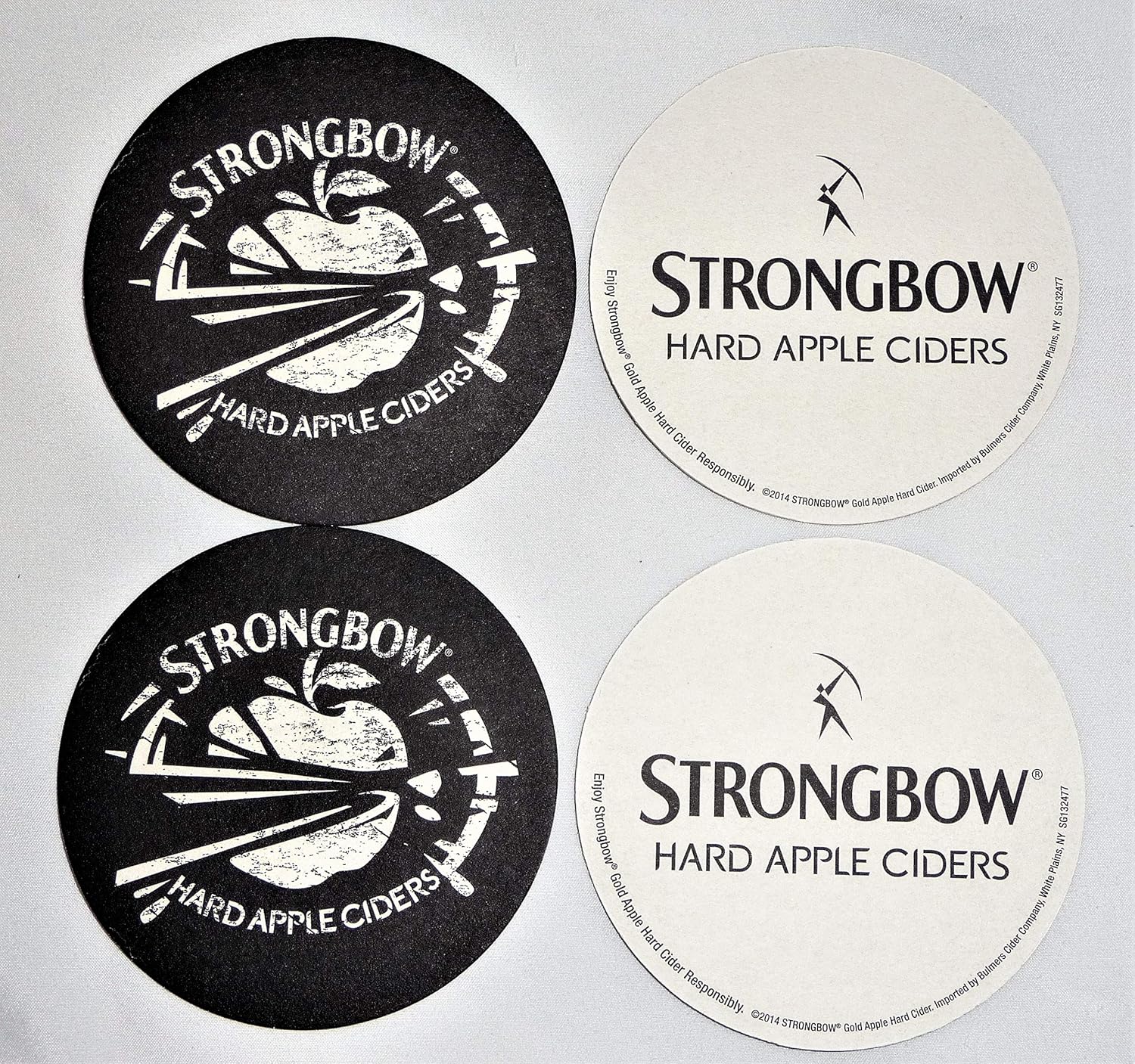 Strongbow Hard Apple Cider Glass Set w/Coasters ~ 2 Pack