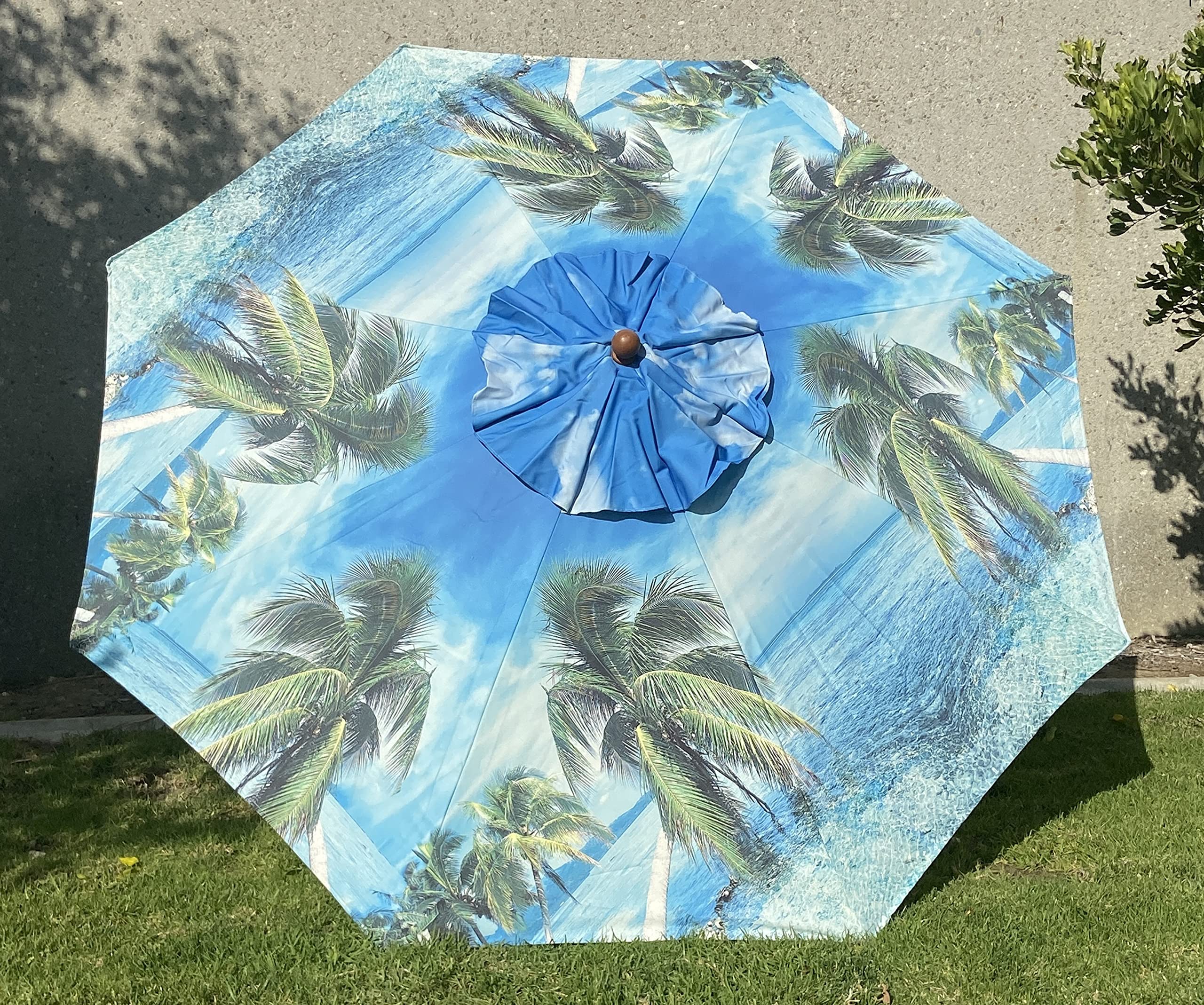 11 round patio umbrella tilting Safavieh Venice 11' Round Crank Umbrella, White/Black