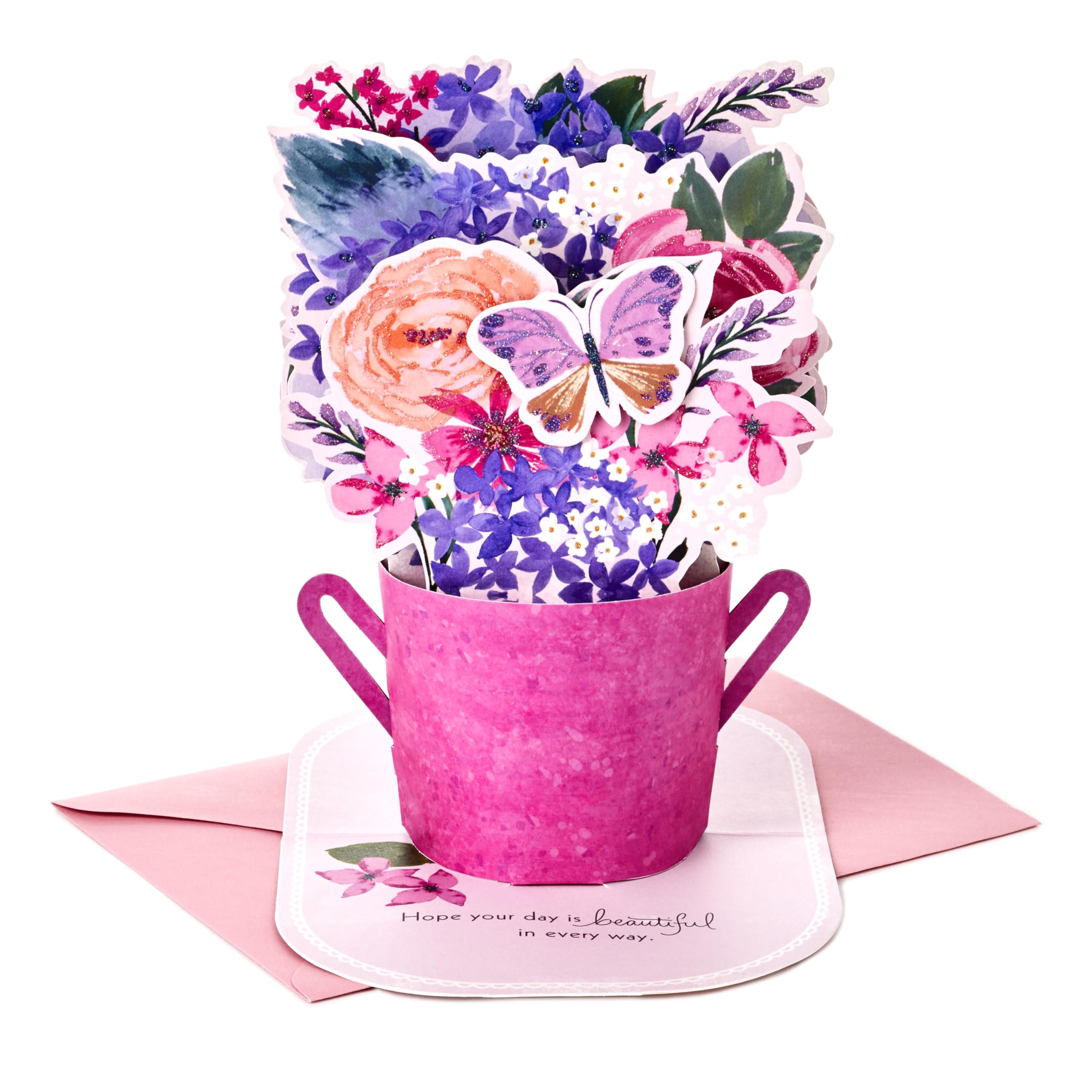 Hallmark Paper Wonder Mothers Day Pop Up Card (Purple Flower Bouquet, Beautiful in Every Way)