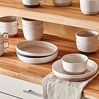 Vista 8 de Libbey Austin - Juego de 4 cuencos de ensalada de porcelana de 28 onzas, color azul basalto