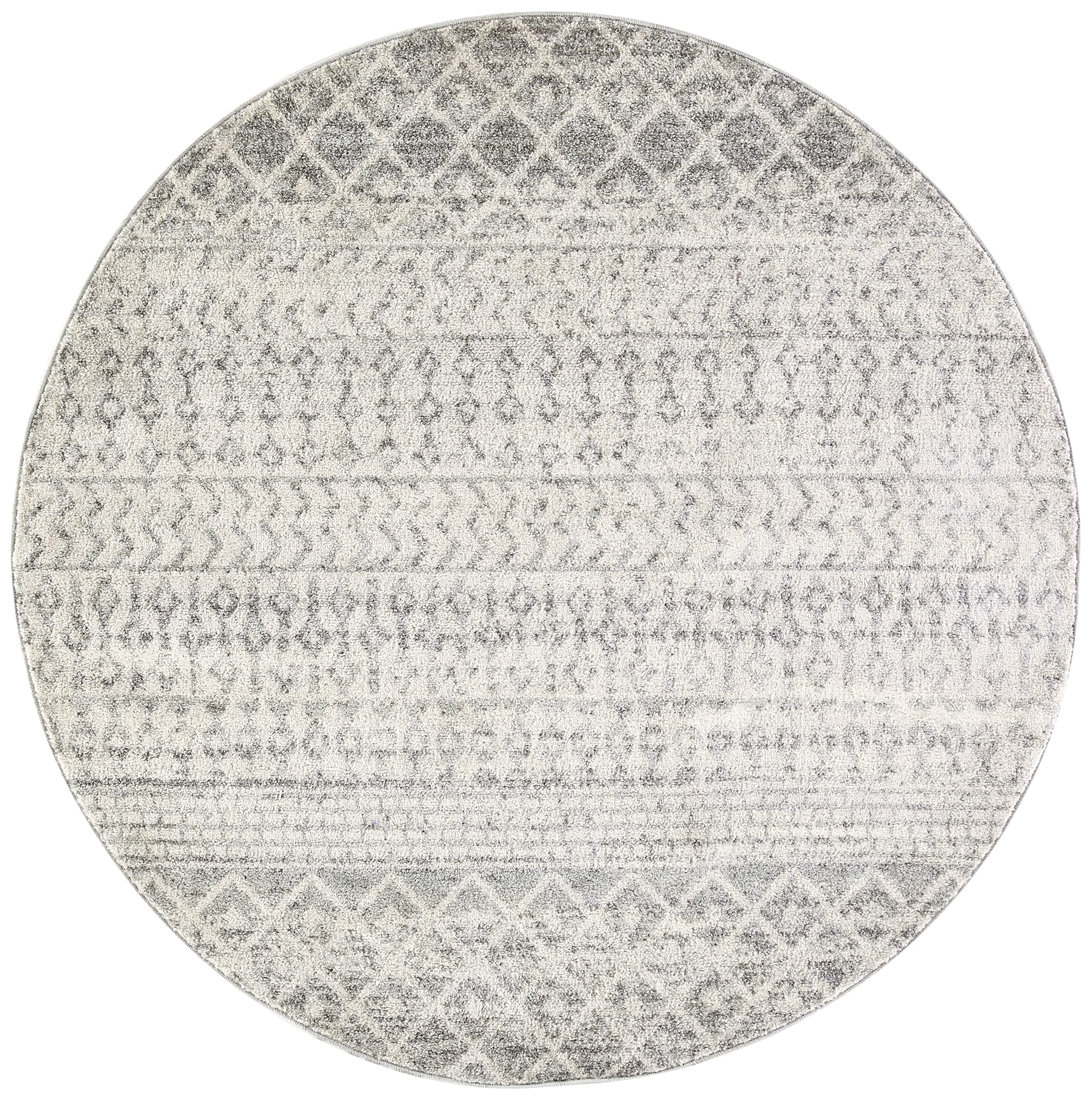 Photo 1 of *USED*  Artistic Weavers Chester Boho Moroccan Area Rug,5'3" Round,Grey 5'3" Round Grey Moroccan