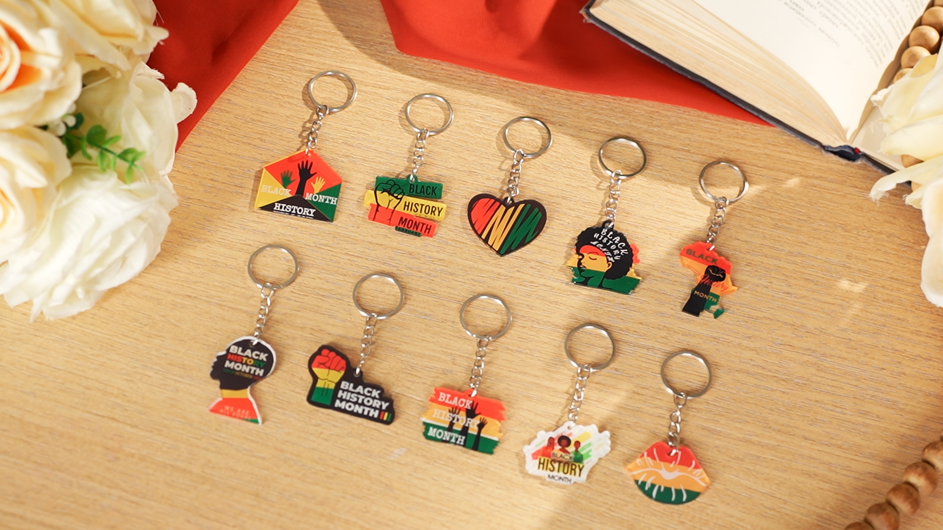 20er-Set Juneteenth Party-Favoriten – Kugelschreiber, Armbänder, Lesezeichen Für Black History Month & Feiern