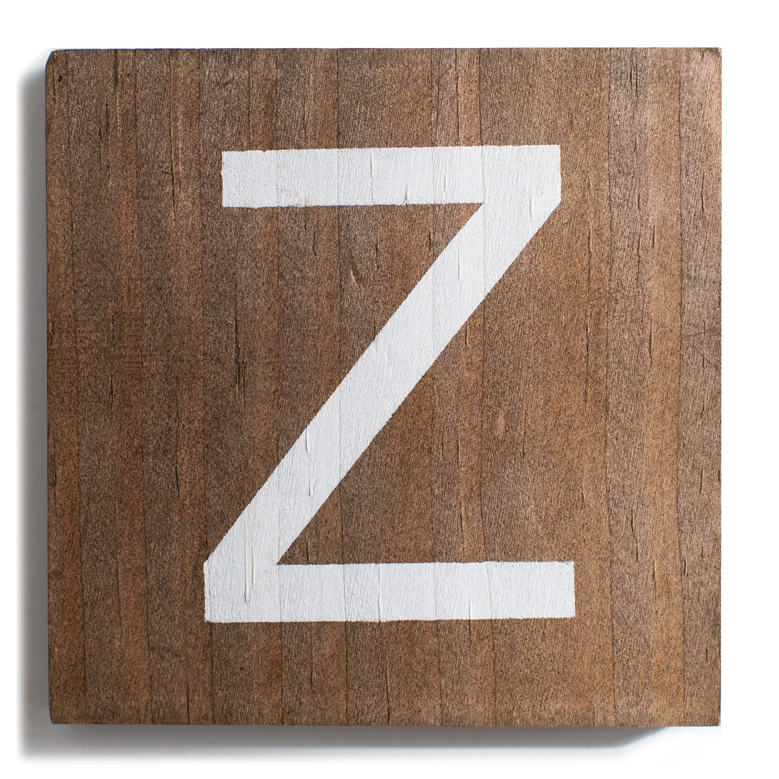 StilesLetter Tiles, Wooden Crossword Wall Letters for Living Room, Dining Room, Kitchen, or Bedroom, 3.5 Inch, Walnut, Letter Z