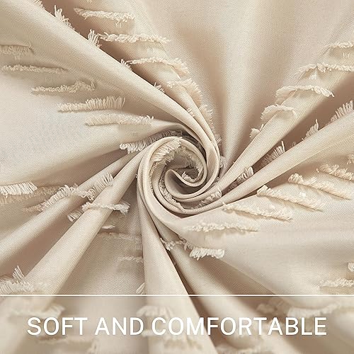 Miniatura 2 de Siiluminisoy Cortina de ducha extra larga verde salvia, cortina de ducha de tela tejida, rayas cheurón copetudo, 72 x 78, cortina de ducha