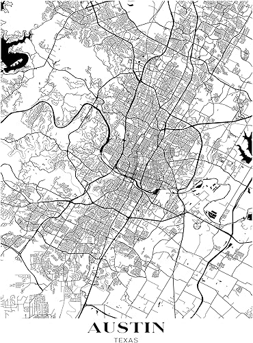 Miniatura 5 de Austin TX City Map Wall Art - 11x14" UNFRAMED Print - Modern, Minimal, Black And White Austin, Texas Wall Decor - Austin Texas Gifts For Women And