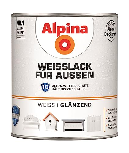 Alpina Weißlack für Außen 750ml glänzend