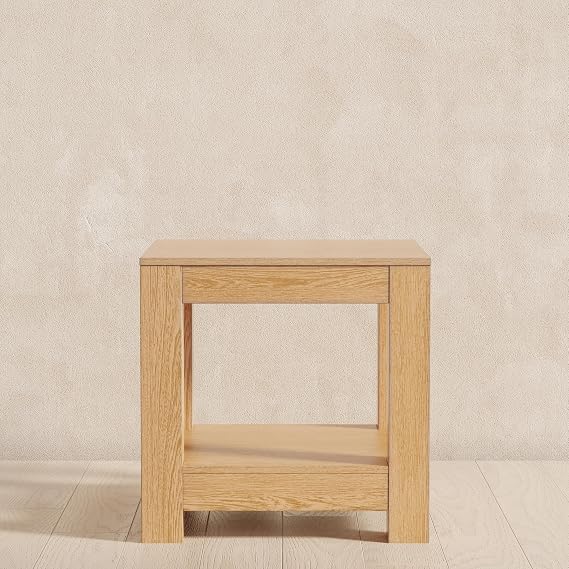 Maven Lane Paulo Side Table, Natural Solid Wood, 22