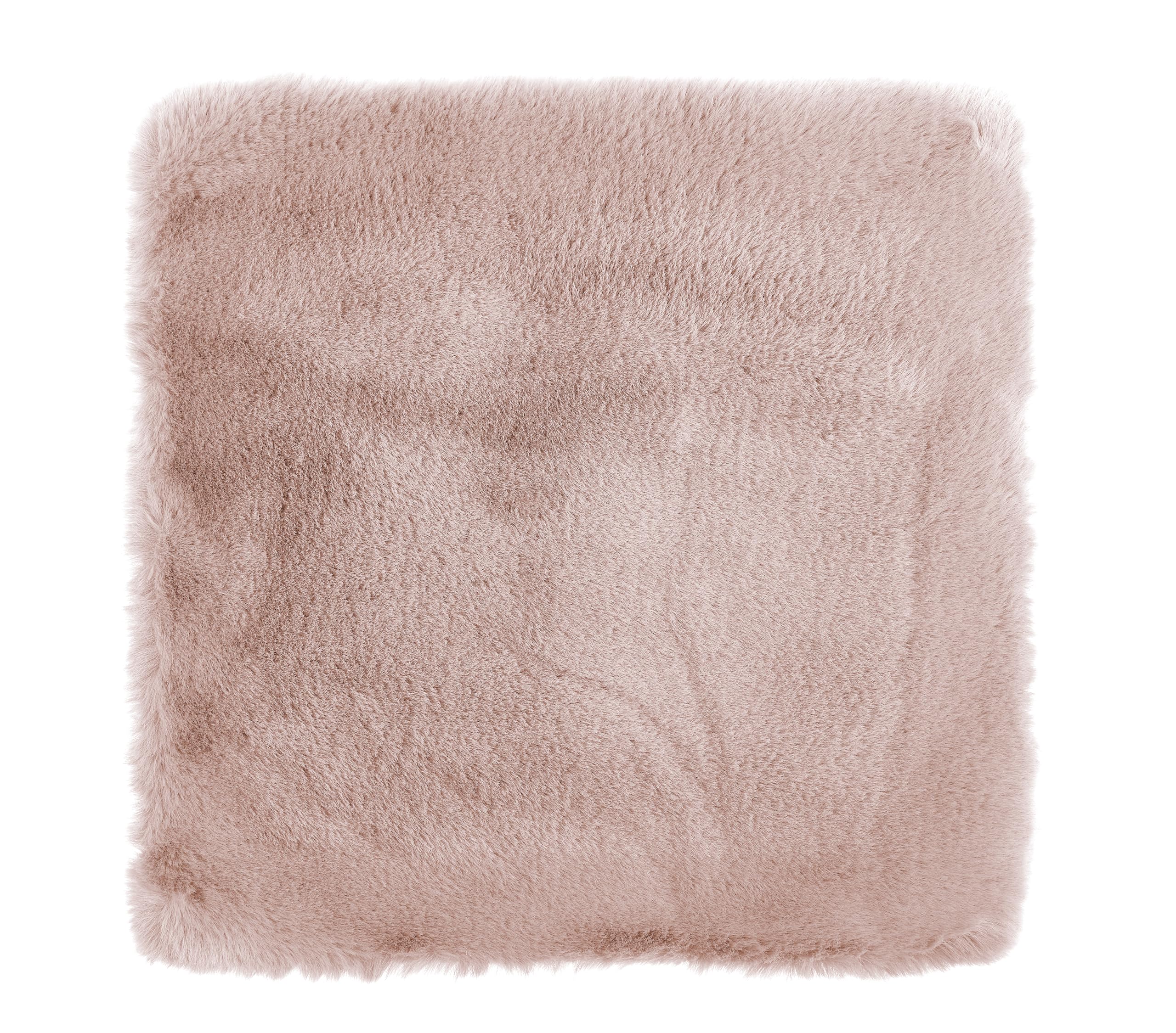 Coussin de chaise en fourrure synthétique haut de gamme 40x40 cm vieux rose x4