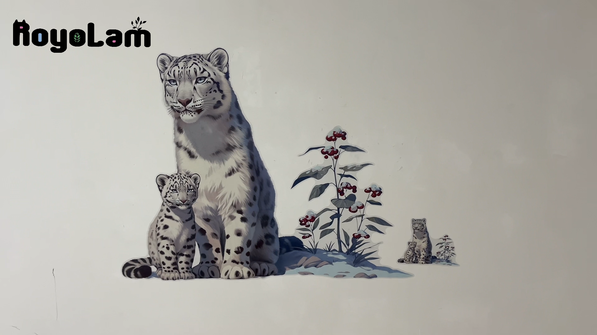 Vinilo Decorativo Leopardo de Nieve Blanca 60x44 cm miniatura 7