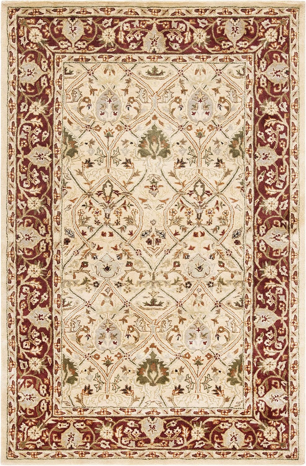 Ivory and Rust Hand-Tufted Wool 6' x 9' Area Rug