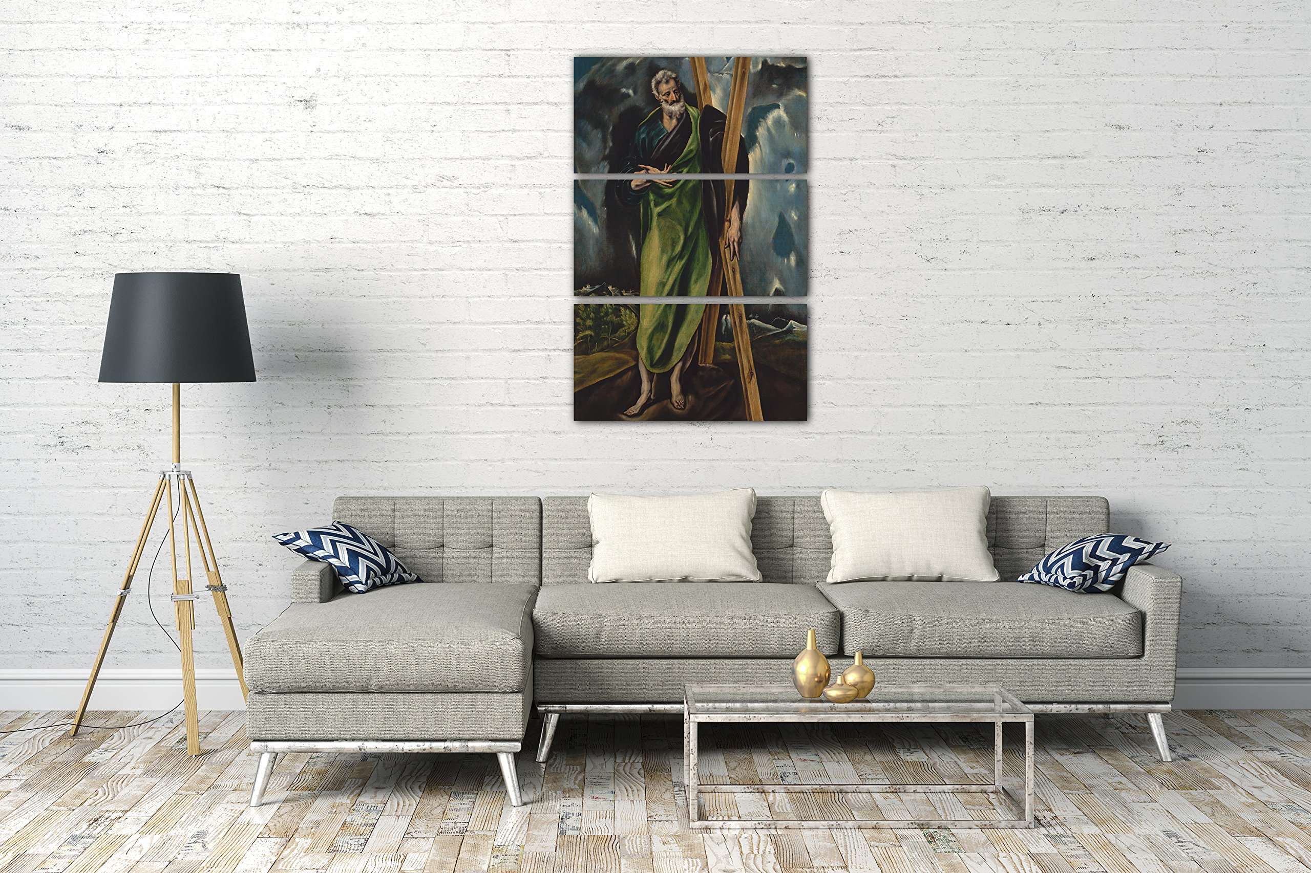 Printed Paintings Impresión sobre Lienzo 3 Partes(80x120cm): Taller de El Greco - San Andrés